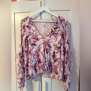 Cami NYC Eden Tiered Flounce Sleeve Blouse